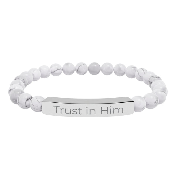 Engraved 'Trust in Him' Stretch Bracelet